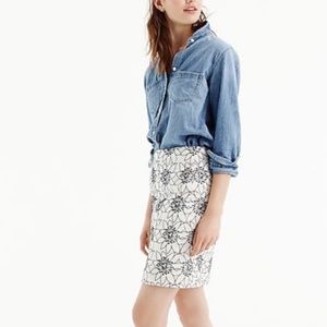J.Crew embroidered floral mini skirt